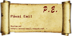 Pávai Emil névjegykártya