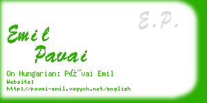 emil pavai business card